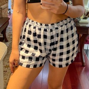 Alya Navy Blue and white plaid shorts